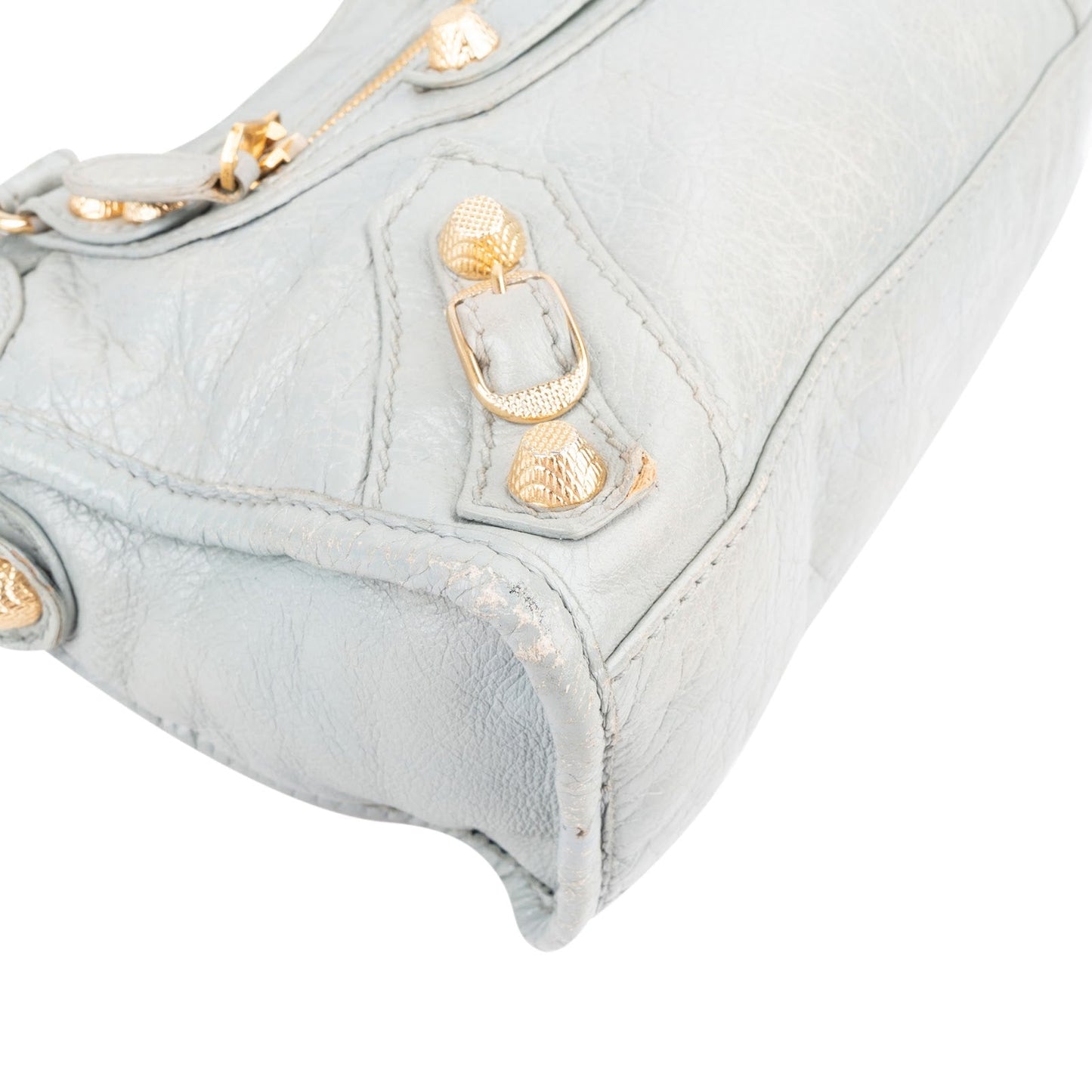 Balenciaga Blue Leather Mini City Handbag