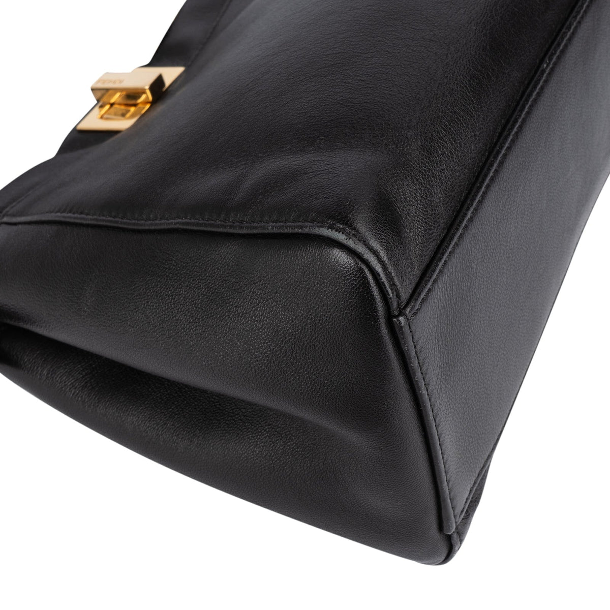 Fendi Black Leather Mini Peekaboo Handbag