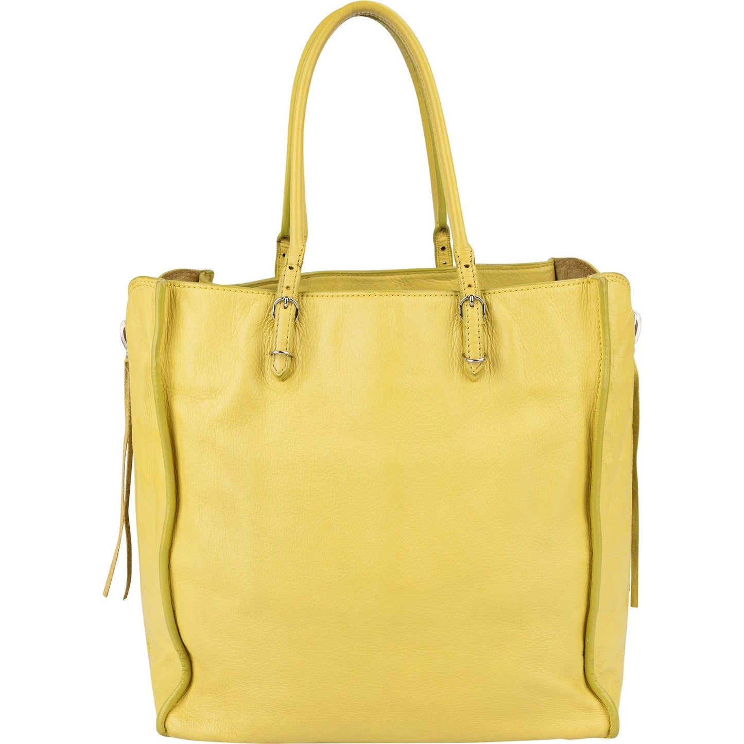 Balenciaga Leather Paper Look Side Zip Tote Handbag