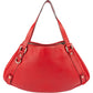 Gucci Red Pebbled Leather D-Ring Handbag