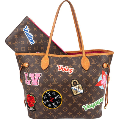 Louis Vuitton Monogram Canvas Illustre LV World Neverfull MM Shoulder Bag