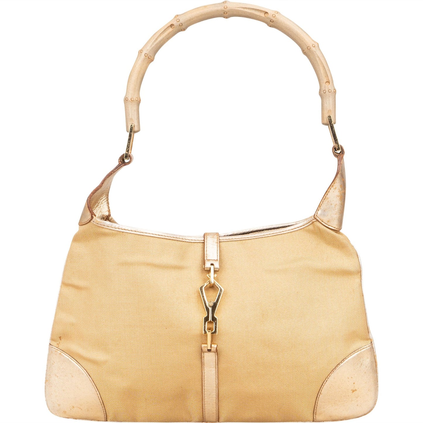 Gucci Golden Fabric Bamboo Jackie Shoulder Bag