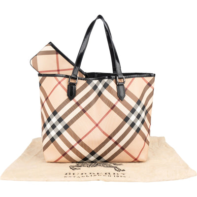 Burberry Nova-Check Monogram Tote Shoulder Bag