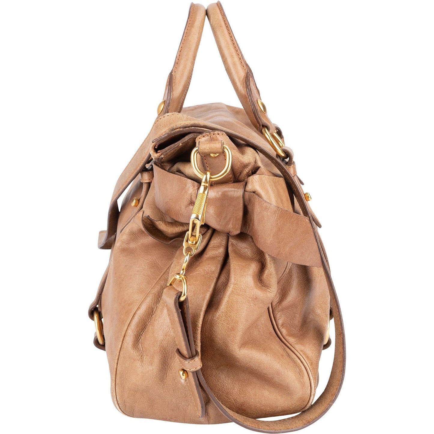Miu Miu Vitello Lux Bow Shoulder Bag
