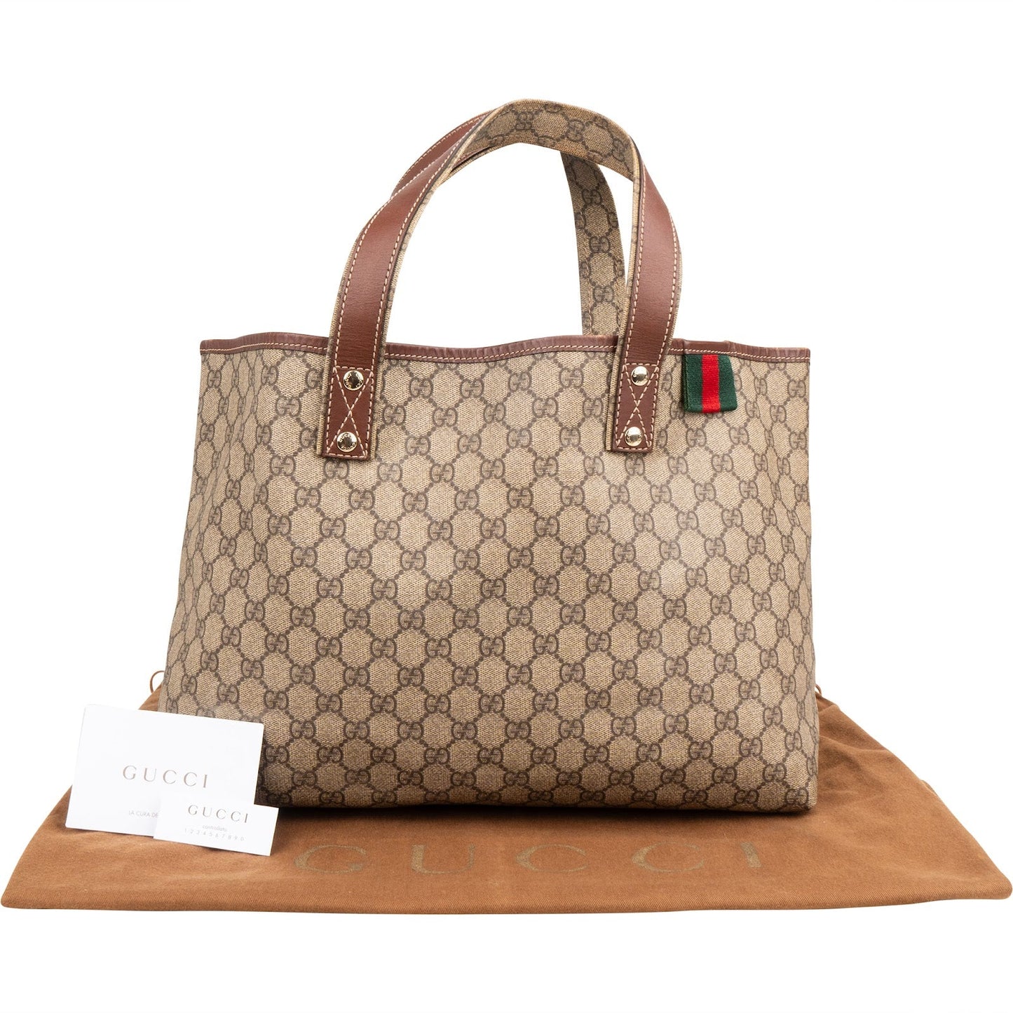 Gucci Monogram GG Supreme Web Tote Handbag