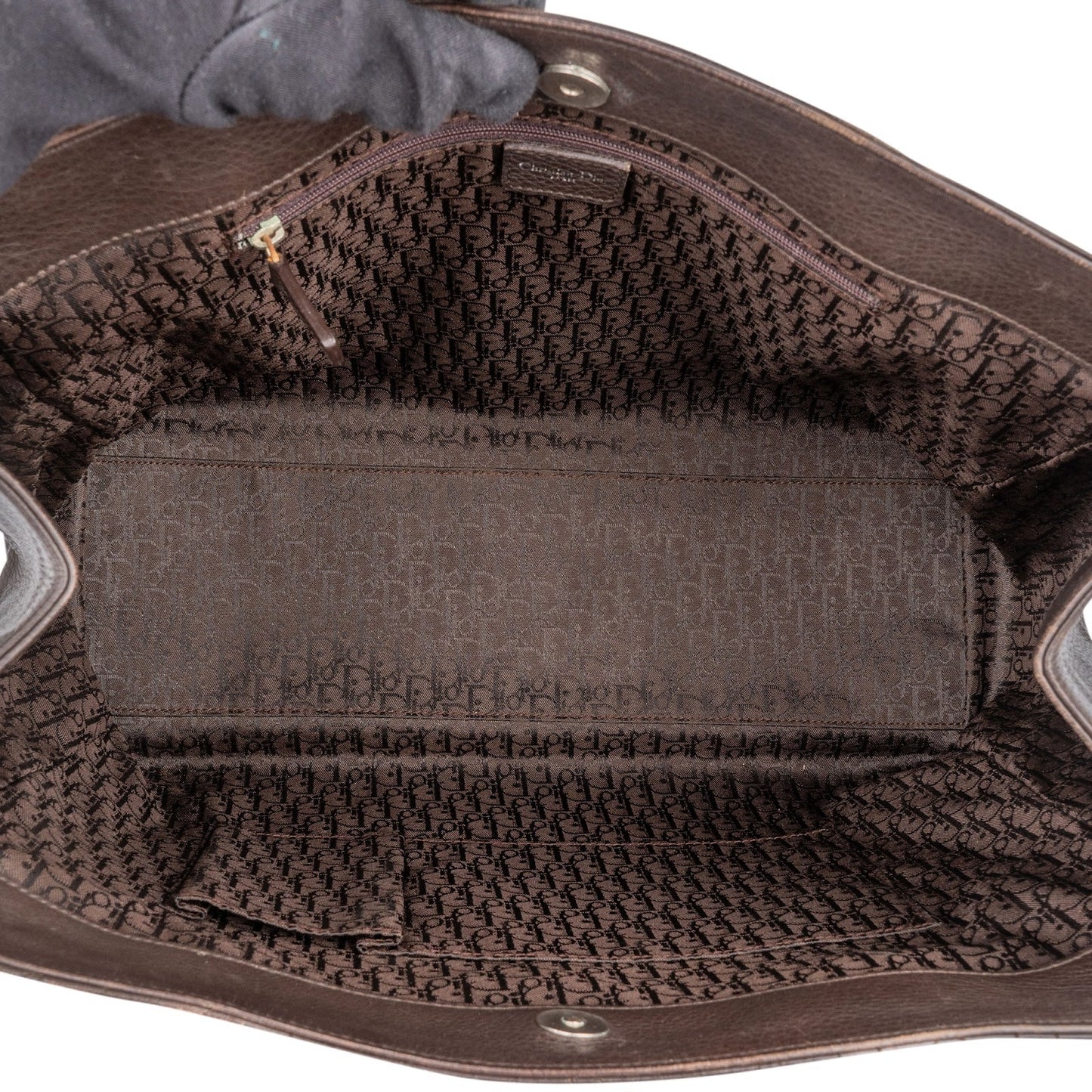 Christian Dior Quilted Cannage Leather D Buckle Shopping Tote Handbag