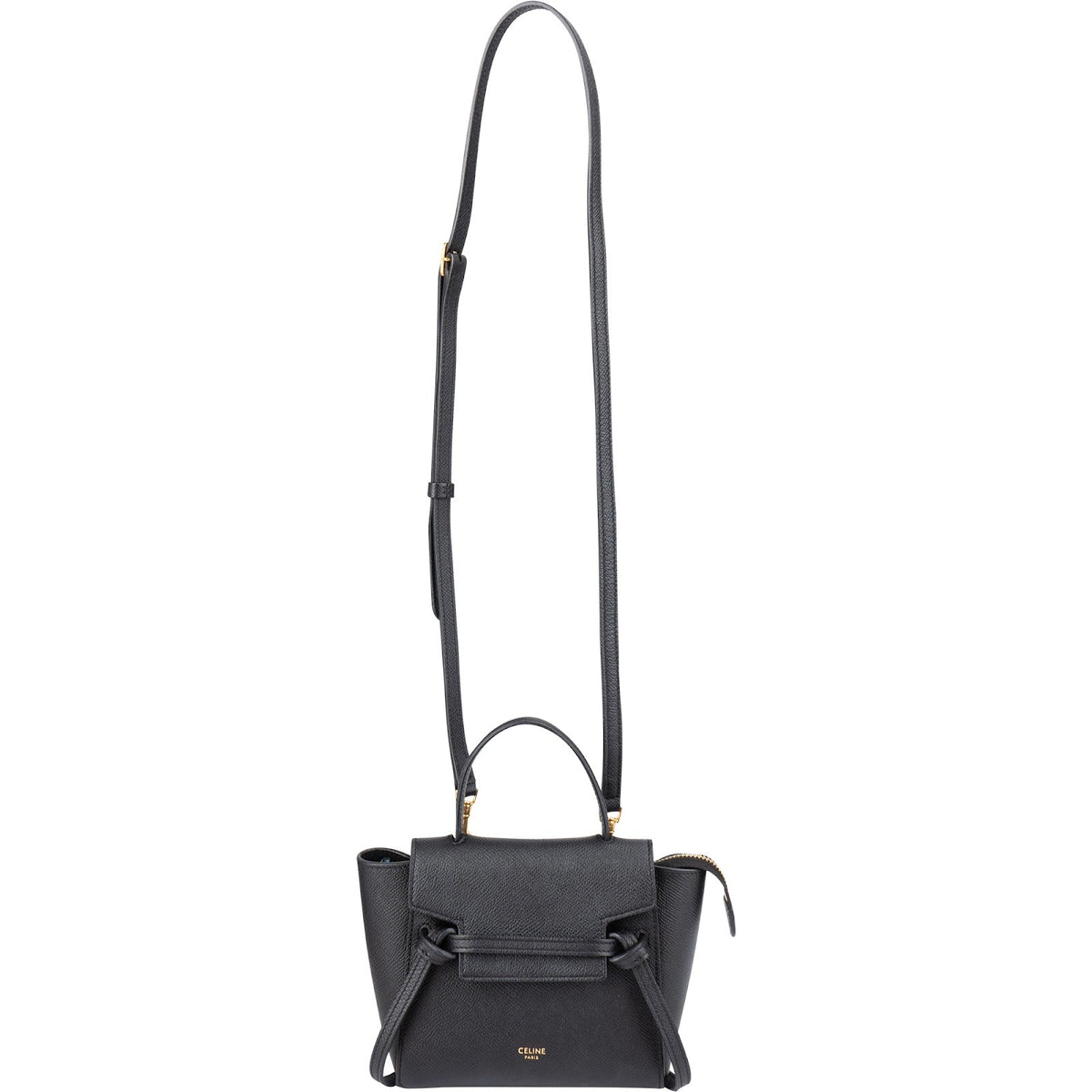 Celine Black Grained Calfskin Pico Mini Belt Handbag