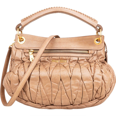 Miu Miu Matelassé Vitello Lux Leather City Coffer Handbag
