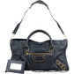Balenciaga Navy Calfskin Leather Giant City Handbag