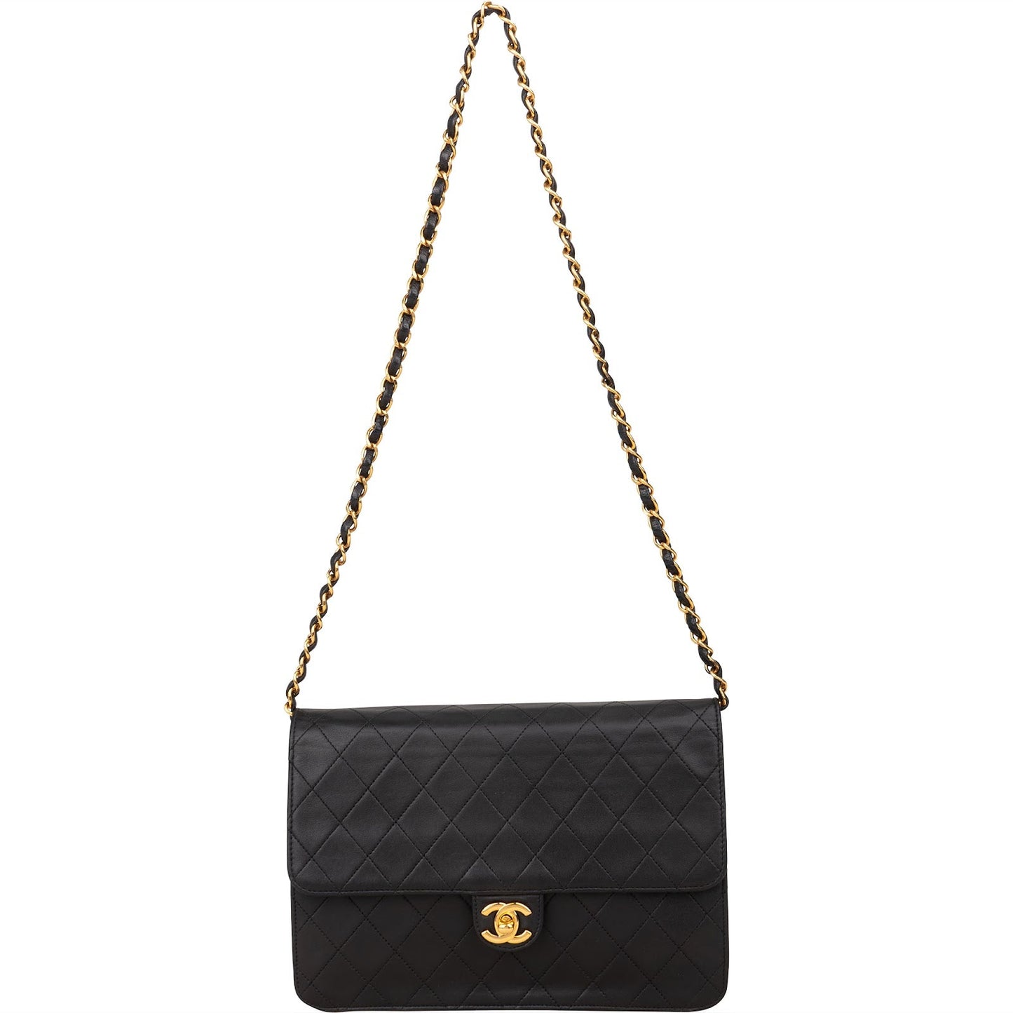 Chanel Quilted Lambskin  Medium Single Flap Shoulder Bag
