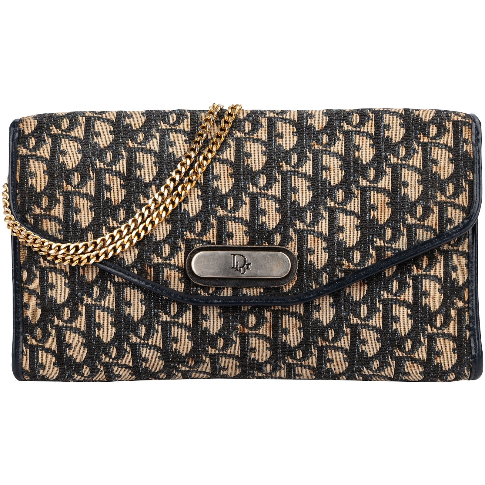 Christian Dior Trotter Monogram Jaquard Vintage Single Flap Shoulder Bag