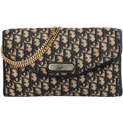 Christian Dior Trotter Monogram Jaquard Vintage Single Flap Shoulder Bag