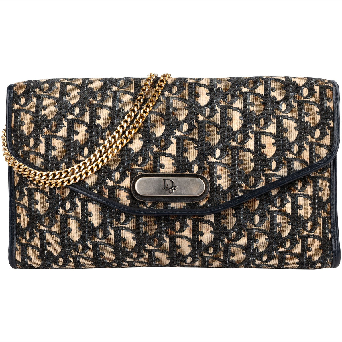 Dior Vintage Single Flap aus Trotter Jacquard – Vorderansicht