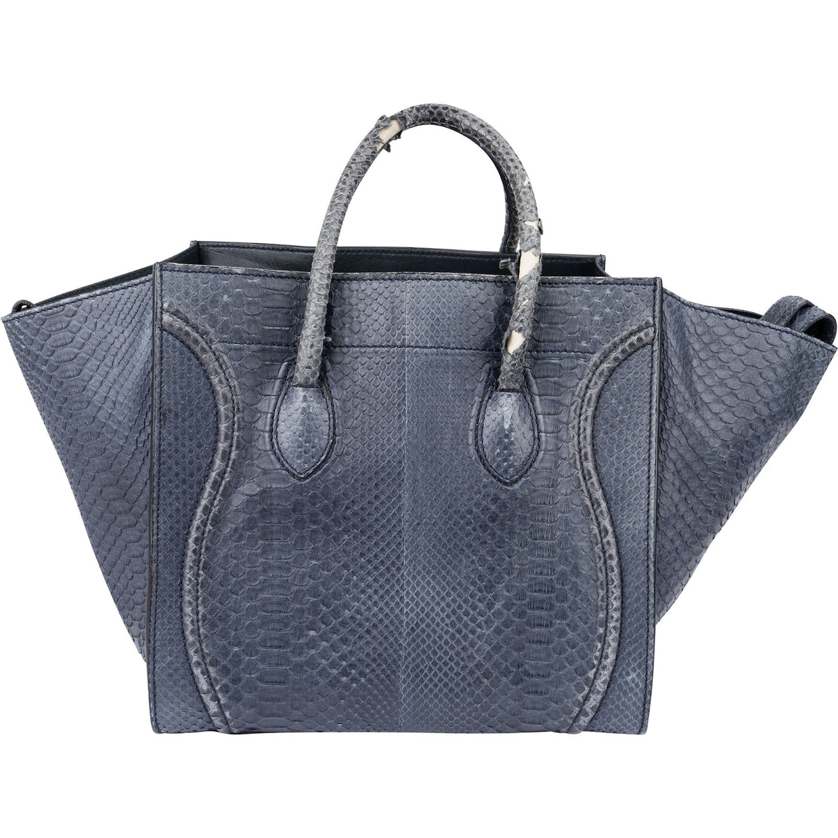 Celine Bleu Python Leather Phantom Handbag