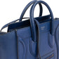 Céline Blue Grained Leather Luggage Nano Crossbody Handbag