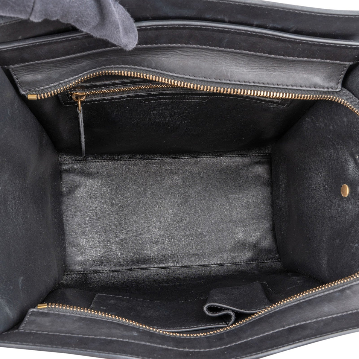 Céline Suede Tricolor Leather Luggage Handbag