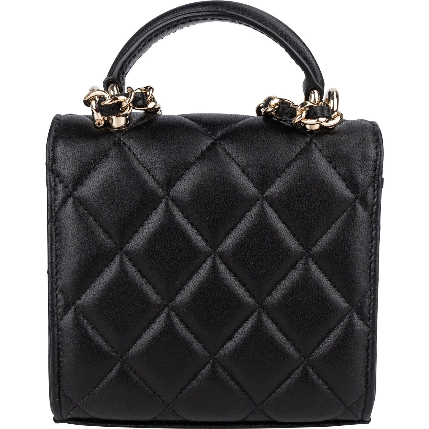 Chanel Quilted Lambskin Mini Single Flap with Top Handle Crossbody Bag