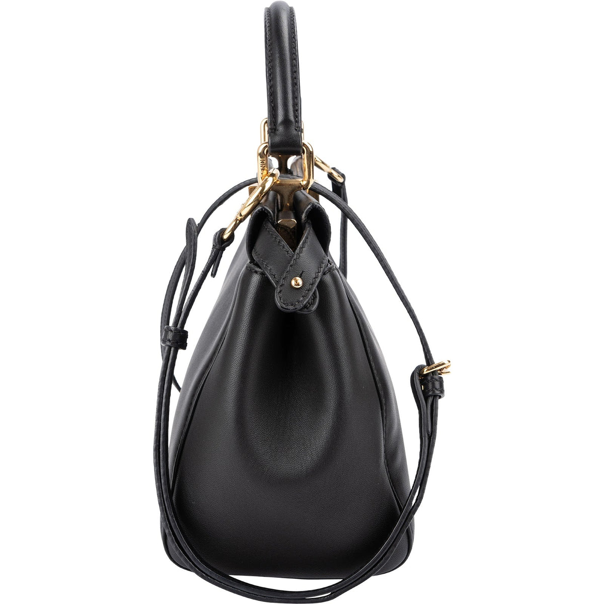 Fendi Black Leather Peekaboo Small Handbag