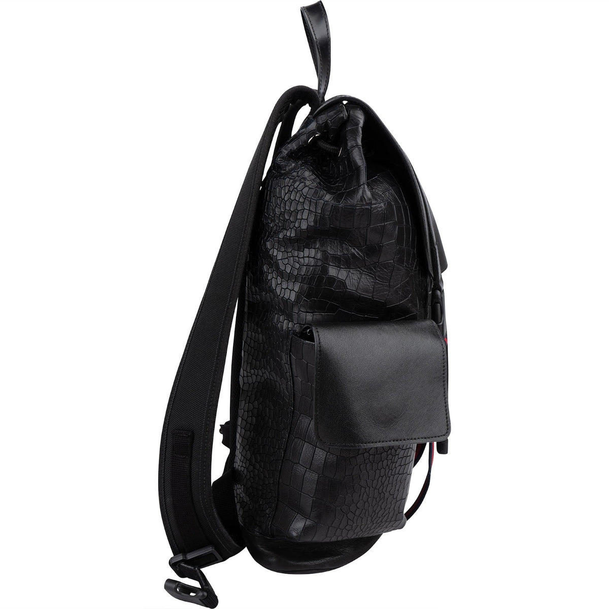 Gucci Web Backpack aus Leder in Krokooptik – Ansicht 3