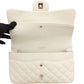 Chanel Quilted Caviar Leather Palladium Jumbo Double Flap Crossbody Bag