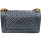 Chanel Quilted Grained Calfskin Medium Boy Single Flap Crossbody Bag