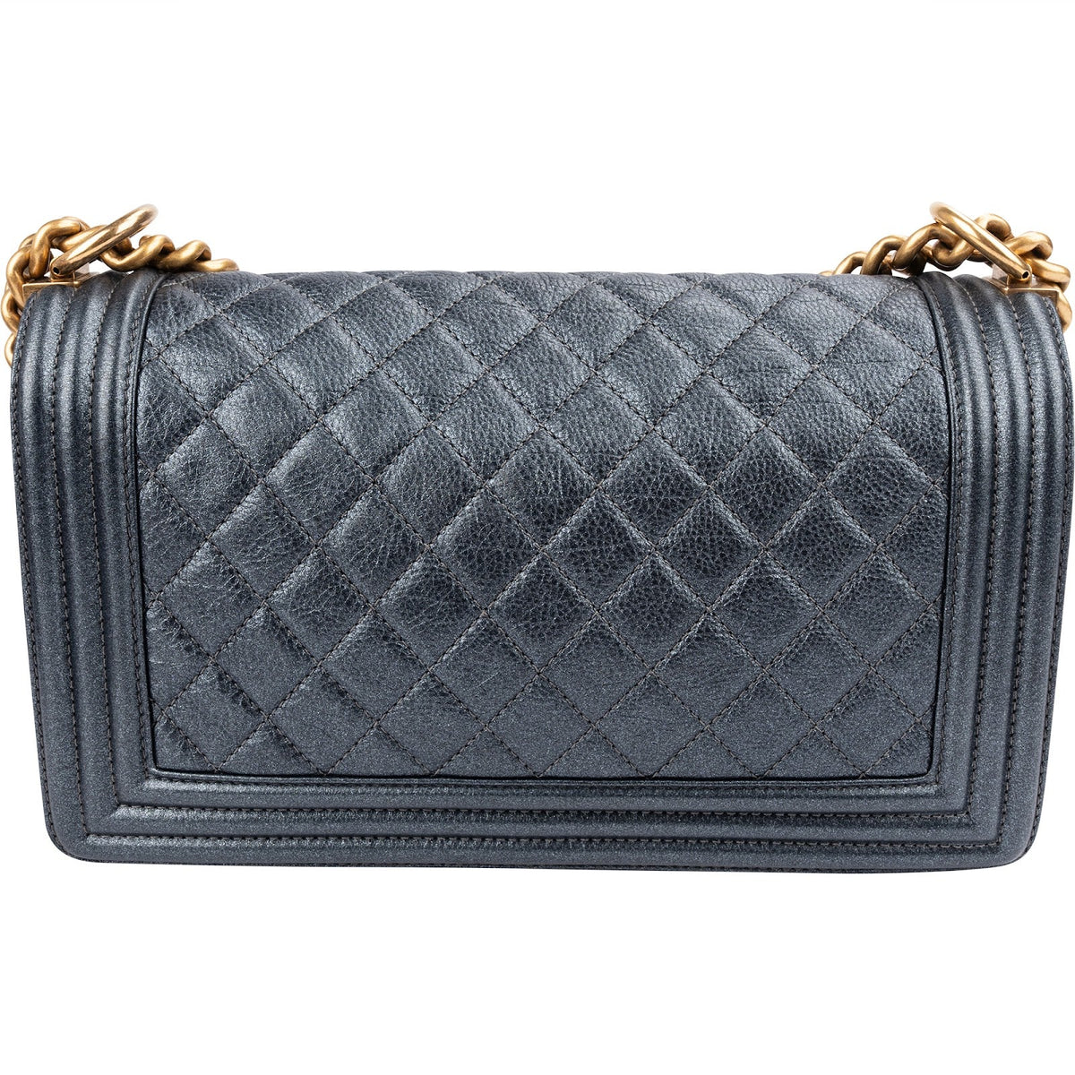 Chanel Quilted Grained Calfskin Medium Boy Single Flap Crossbody Bag