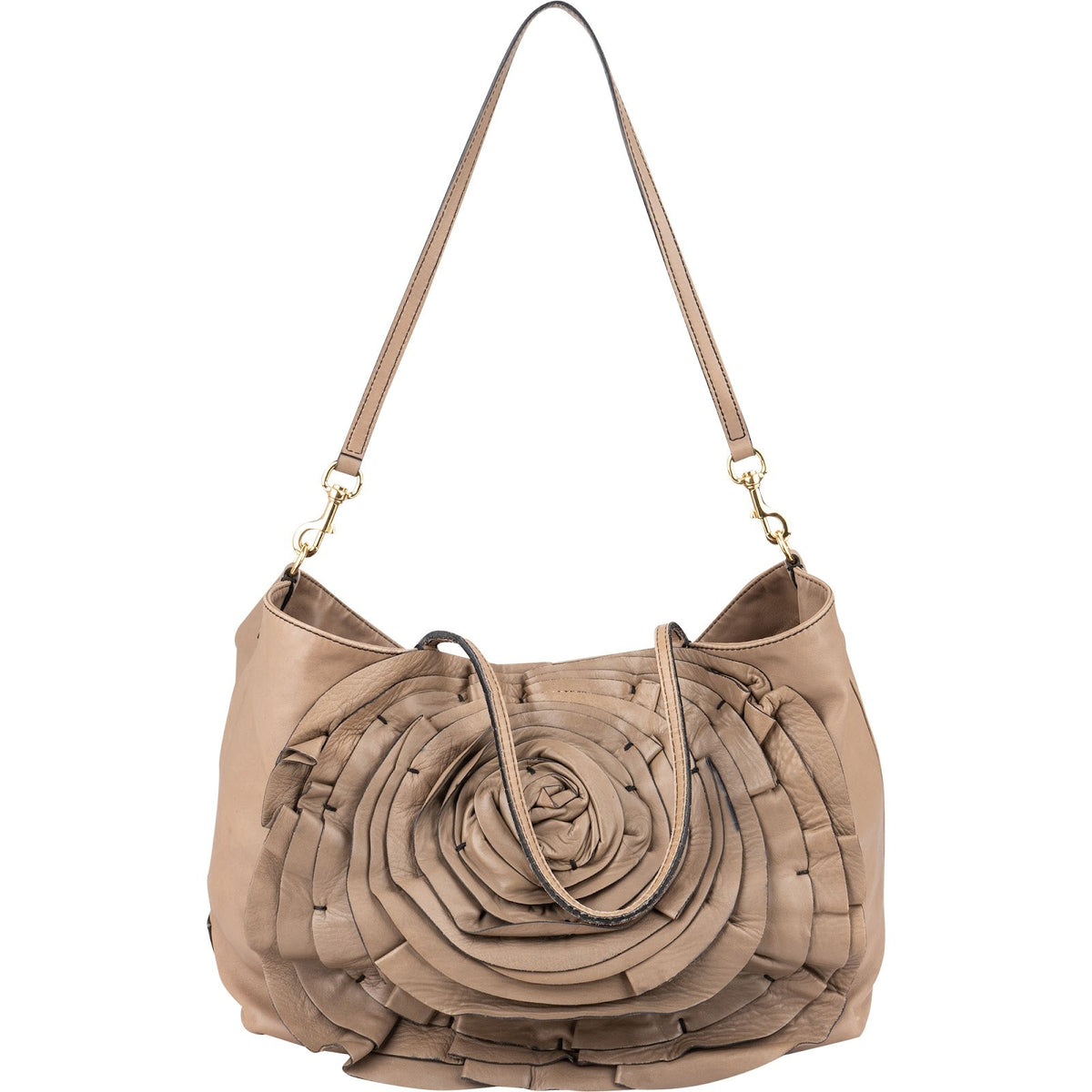 Valentino Garavani Leather Rose Large Tote Shoulder Bag