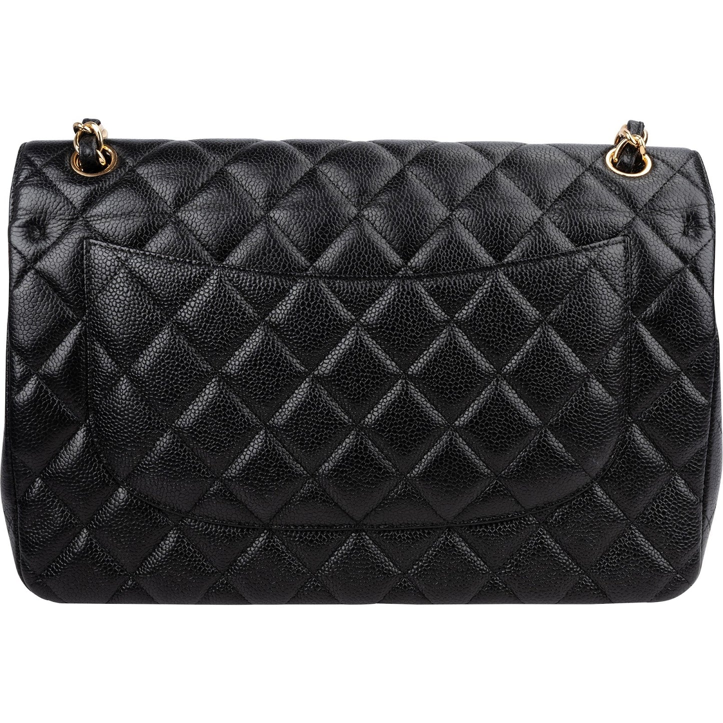 Chanel Caviar Leather Palladium Jumbo Double Flap Crossbody Bag