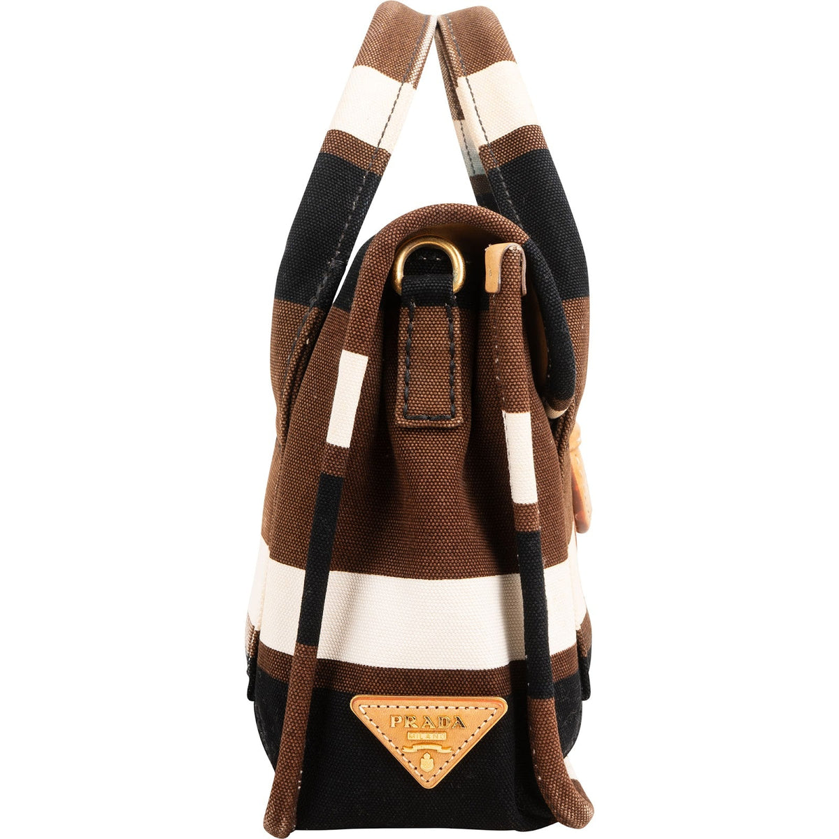 Prada Small Coffer aus gestreiftem Canvas – Ansicht 3