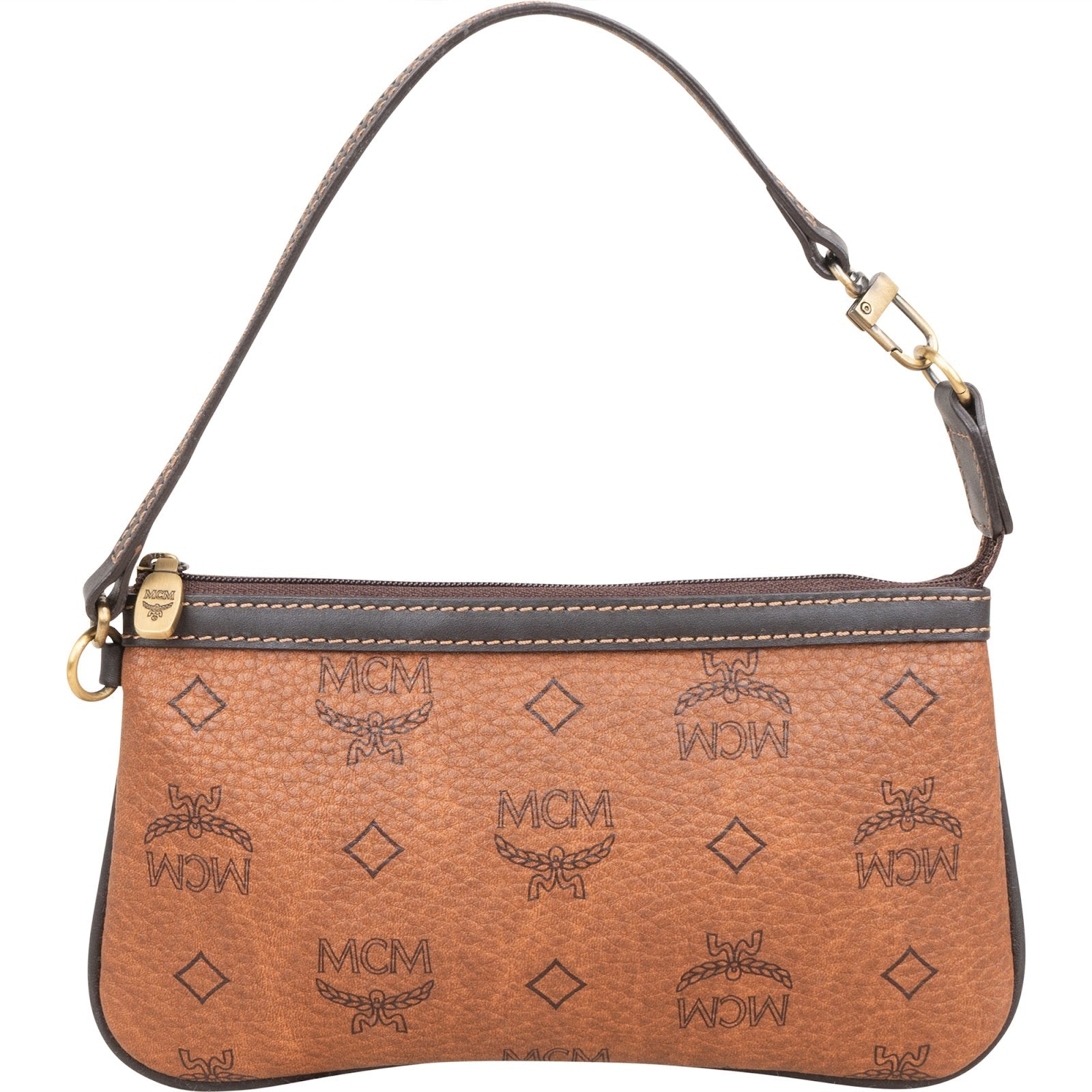 MCM Monogram Visetos Leather Pochette Accessoires Handbag