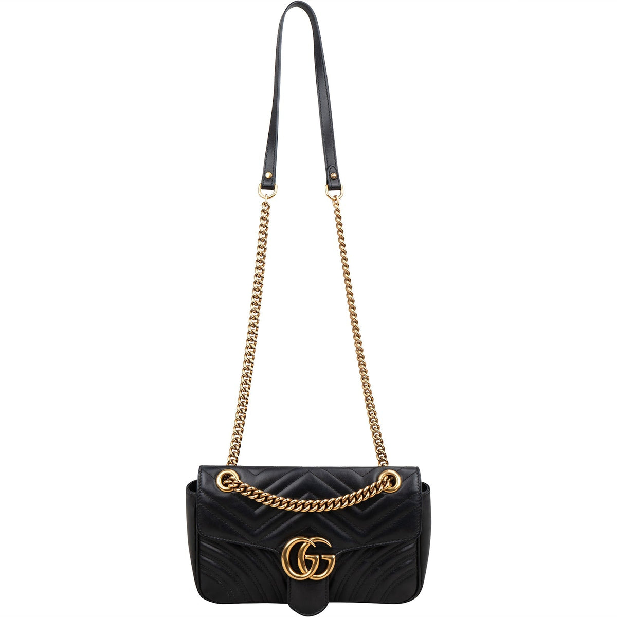 Gucci Chevron Leather GG Marmont Camera Crossbody Bag