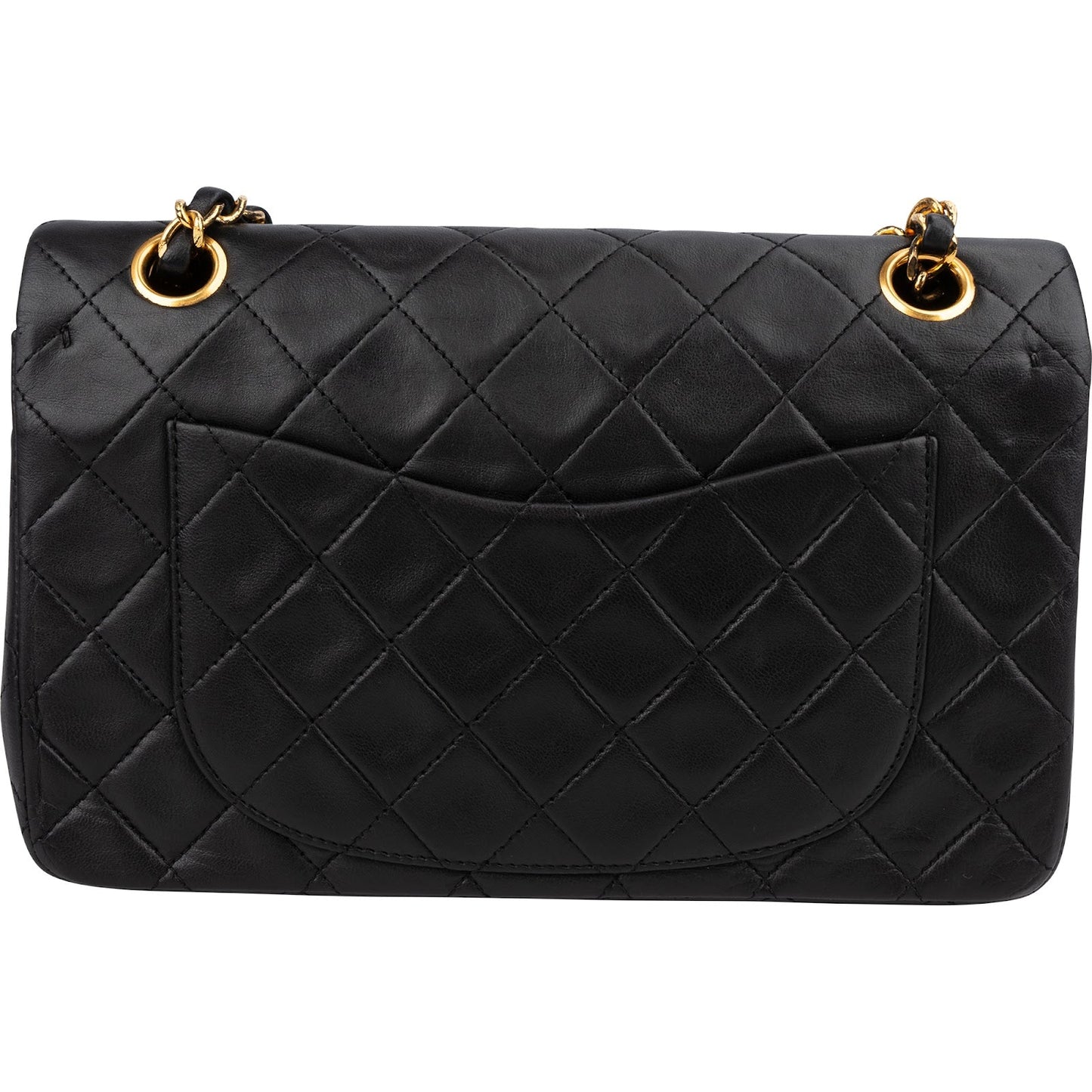 Chanel Quilted Lambskin Small 24K Gold Double Flap Shoulder Bag