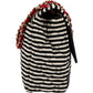 Chanel Striped Cotton Leather Single Flap Crossbody Bag