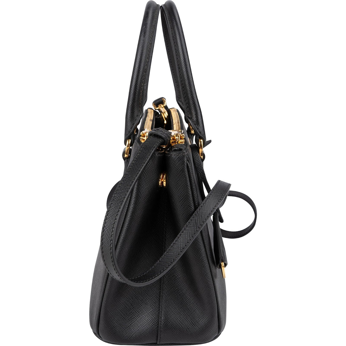 Prada Black Saffiano Leather Small Galleria Handbag