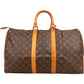 Louis Vuitton Monogram Canvas Keepall 45 Travel Bag