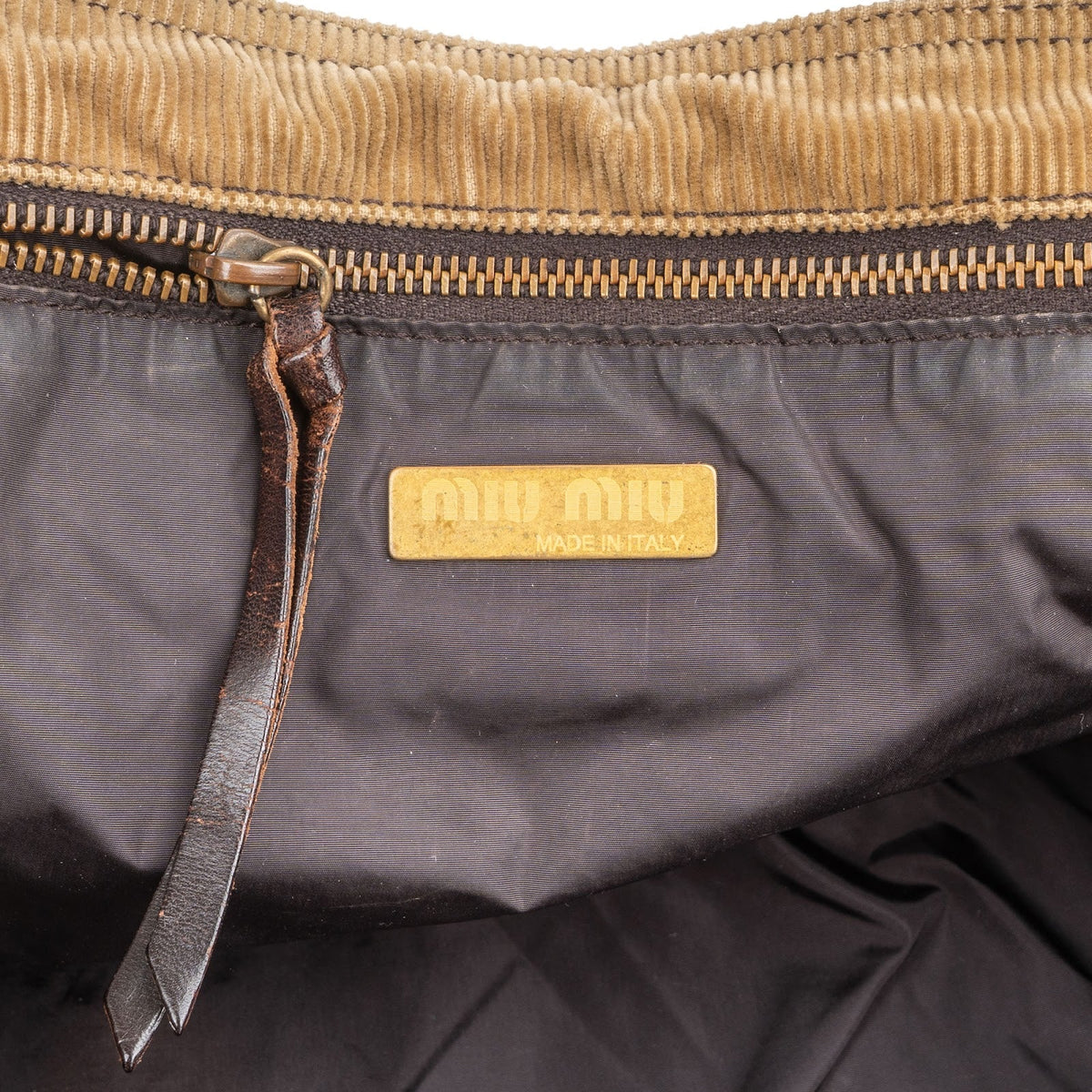 Miu Miu Pony Hair Corduroy Tote Shoulder Bag