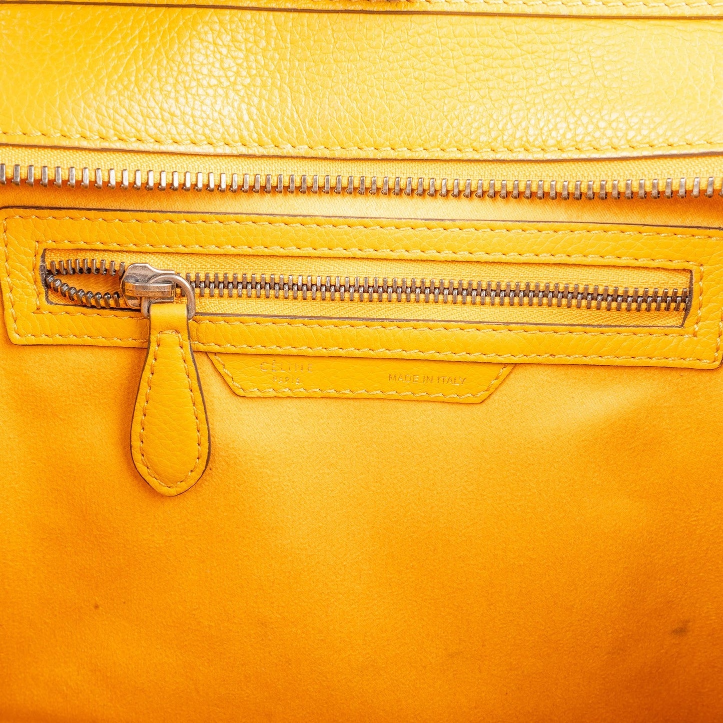 Céline Yellow Leather Luggage Handbag