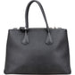 Prada Black Saffiano Leather Lux Turnlock Double Handbag