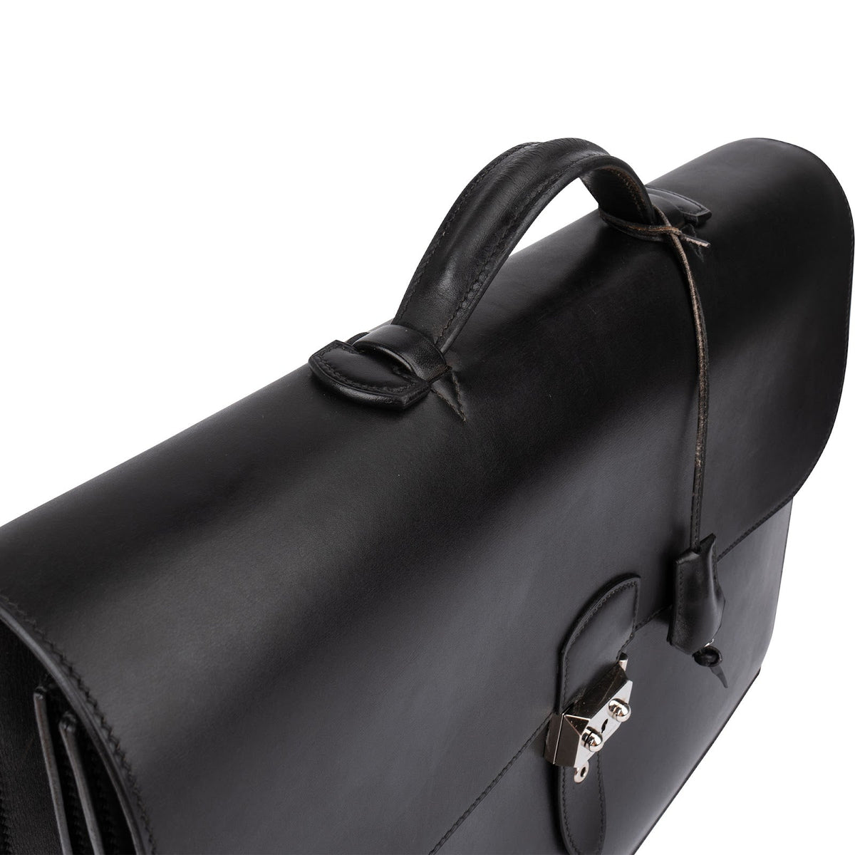 Hermès Noir Box Calf Leather Sac à Dépêches Business Handbag