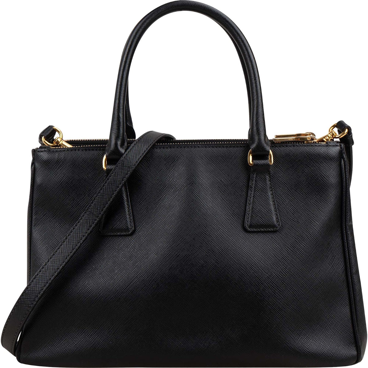 Prada Noir Saffiano Leather Small Galleria Handbag