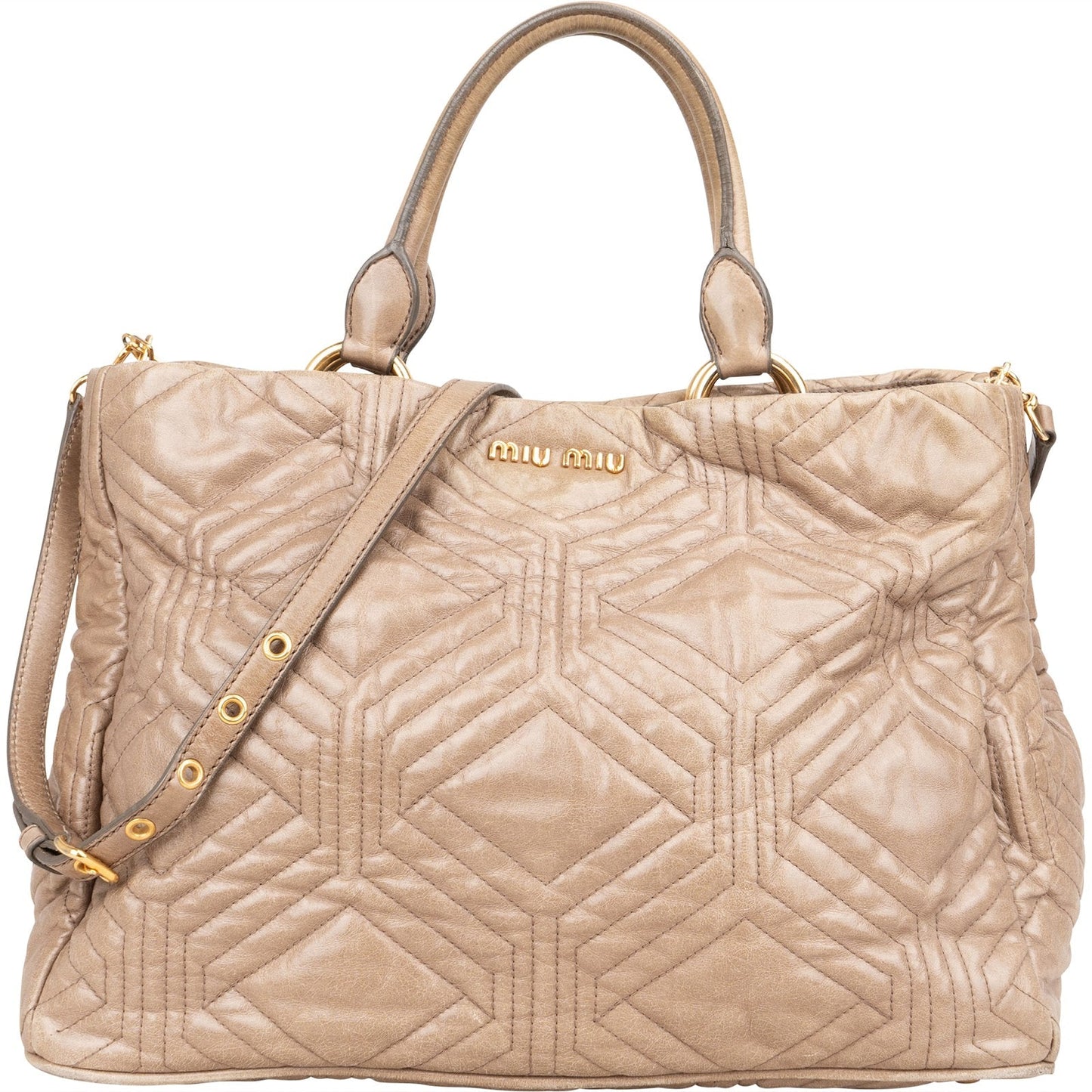 Miu Miu Quilted Geometric Leather Handbag
