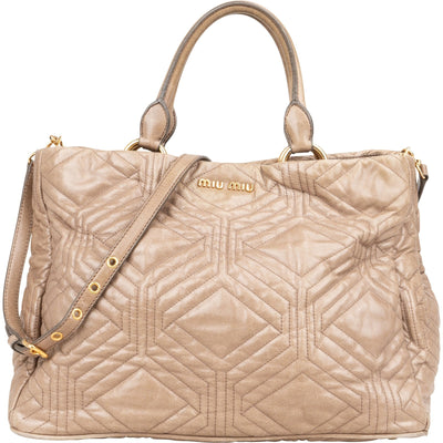 Miu Miu Quilted Geometric Leather Handbag