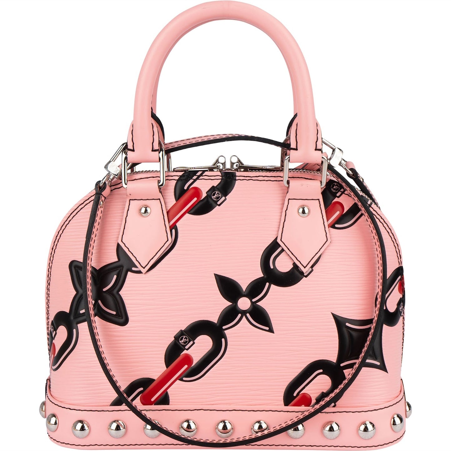Louis Vuitton Pink Epi Leather Chain Flower Alma BB Handbag