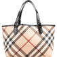 Burberry Nova-Check Monogram Patent Leather Tote Shoulder Bag