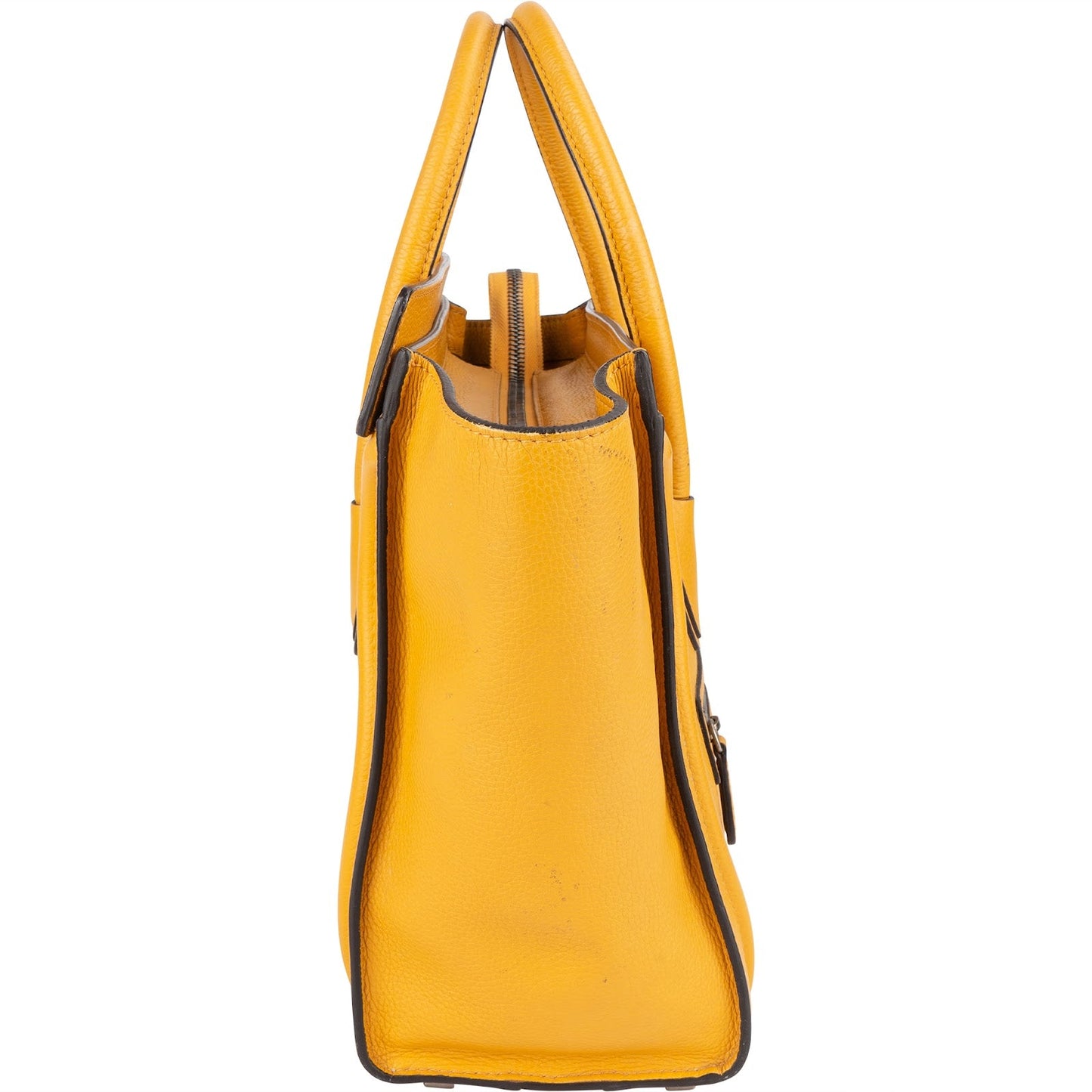 Céline Yellow Leather Luggage Handbag