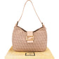Fendi Monogram FF Zucca Canvas Baguette Buckle Shoulder Bag