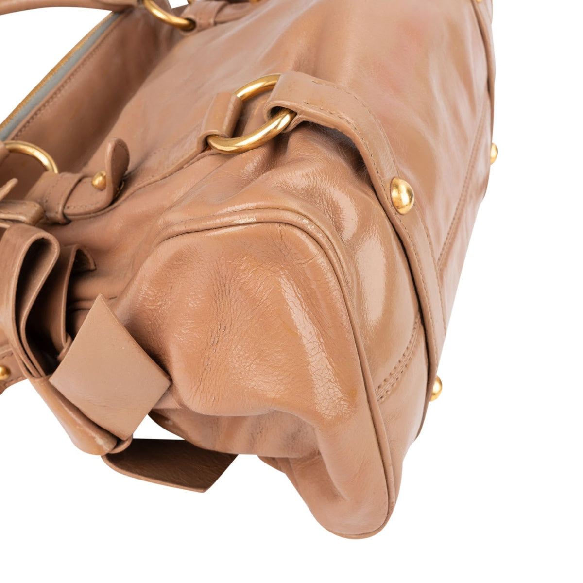 Miu Miu Vitello Lux Leather Bow Handbag
