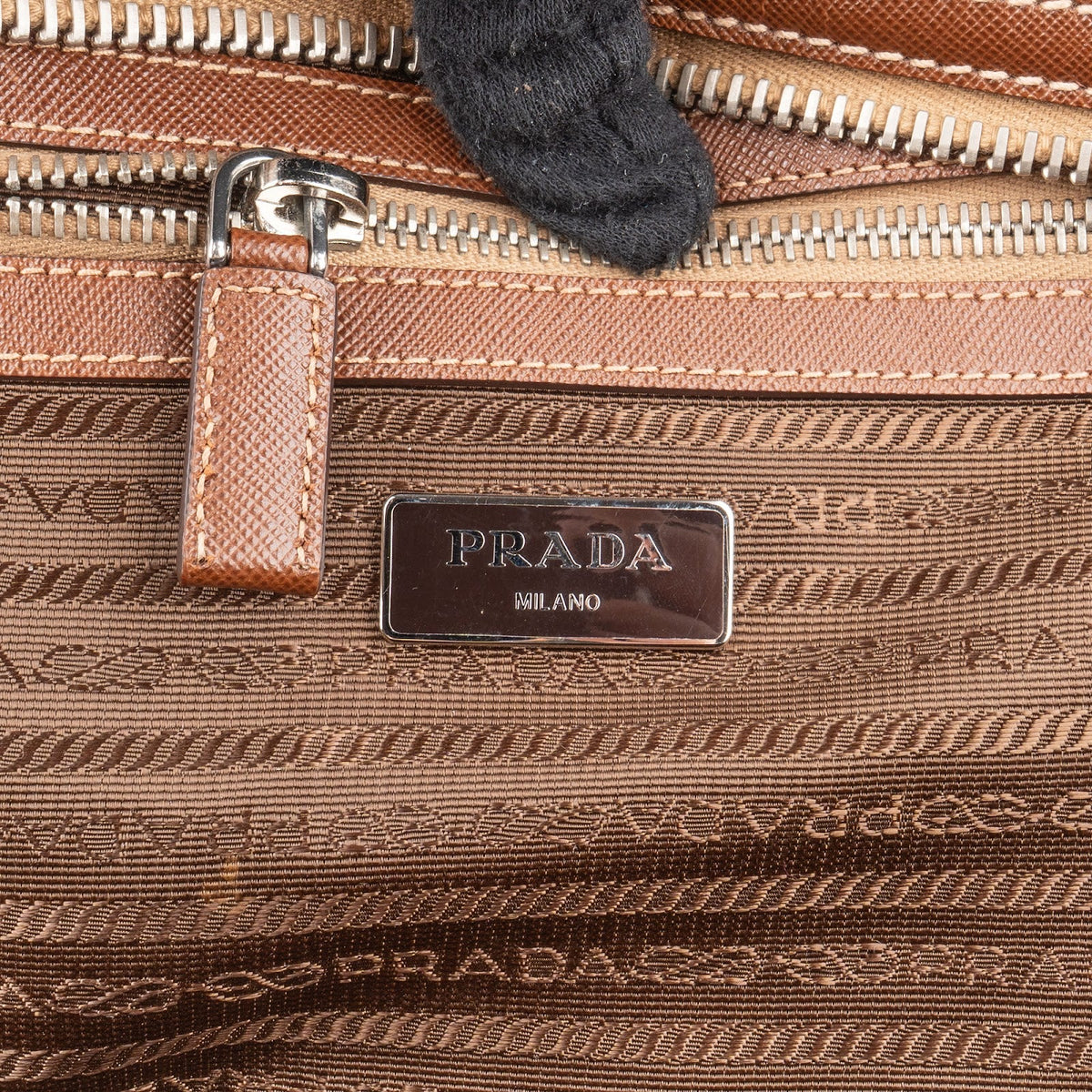 Prada Canvas Saffiano Leather Duffle Weekender 50 Travel Bag