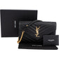 Saint Laurent Grain de Poudre Leather Monogram Wallet On Chain Crossbody Bag