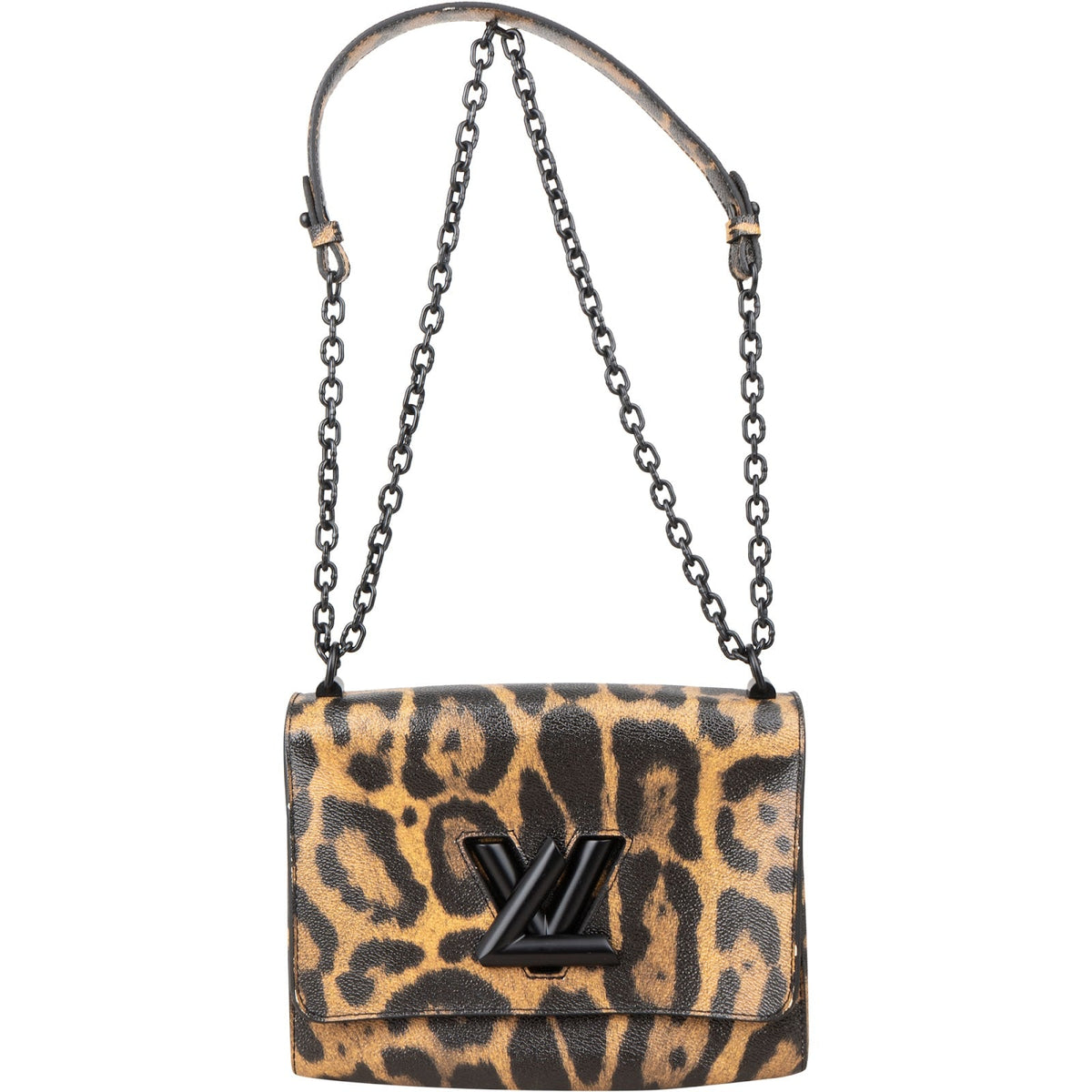 Louis Vuitton Monogram Wild At Heart Cat Leopard Print Canvas Twist MM Crossbody Bag